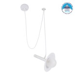 GloboStar® CELEST 00790 Μοντέρνο Κρεμαστό Φωτιστικό Ανάρτηση Μονόφωτο 1 x G9 IP20 Λευκό Μέταλλο με Λευκό Γυαλί - Μ20 x Π20 x Υ26.5cm