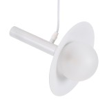 GloboStar® CELEST 00790 Μοντέρνο Κρεμαστό Φωτιστικό Ανάρτηση Μονόφωτο 1 x G9 IP20 Λευκό Μέταλλο με Λευκό Γυαλί - Μ20 x Π20 x Υ26.5cm