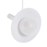 GloboStar® CELEST 00790 Μοντέρνο Κρεμαστό Φωτιστικό Ανάρτηση Μονόφωτο 1 x G9 IP20 Λευκό Μέταλλο με Λευκό Γυαλί - Μ20 x Π20 x Υ26.5cm