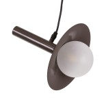 GloboStar® CELEST 00791 Μοντέρνο Κρεμαστό Φωτιστικό Ανάρτηση Μονόφωτο 1 x G9 IP20 Καφέ Μέταλλο με Λευκό Γυαλί - Μ20 x Π20 x Υ26.5cm