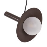 GloboStar® CELEST 00791 Μοντέρνο Κρεμαστό Φωτιστικό Ανάρτηση Μονόφωτο 1 x G9 IP20 Καφέ Μέταλλο με Λευκό Γυαλί - Μ20 x Π20 x Υ26.5cm