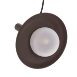 GloboStar® CELEST 00791 Μοντέρνο Κρεμαστό Φωτιστικό Ανάρτηση Μονόφωτο 1 x G9 IP20 Καφέ Μέταλλο με Λευκό Γυαλί - Μ20 x Π20 x Υ26.5cm