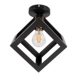 GloboStar® CUBE 00799 Μοντέρνο Φωτιστικό Οροφής Κύβος Μονόφωτο 1 x E27 IP20 Μαύρο & Χάλκινο Μέταλλο Μ25 x Π25 x Υ25cm