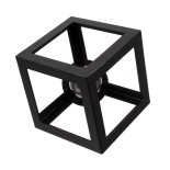 GloboStar® CUBE 00799 Μοντέρνο Φωτιστικό Οροφής Κύβος Μονόφωτο 1 x E27 IP20 Μαύρο & Χάλκινο Μέταλλο Μ25 x Π25 x Υ25cm