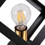 GloboStar® CUBE 00799 Μοντέρνο Φωτιστικό Οροφής Κύβος Μονόφωτο 1 x E27 IP20 Μαύρο & Χάλκινο Μέταλλο Μ25 x Π25 x Υ25cm