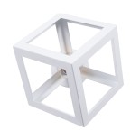 GloboStar® CUBE 00800 Μοντέρνο Φωτιστικό Οροφής Κύβος Μονόφωτο 1 x E27 IP20 Λευκό & Χάλκινο Μέταλλο - Μ25 x Π25 x Υ25cm