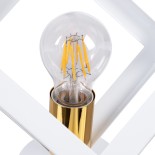GloboStar® CUBE 00800 Μοντέρνο Φωτιστικό Οροφής Κύβος Μονόφωτο 1 x E27 IP20 Λευκό & Χάλκινο Μέταλλο - Μ25 x Π25 x Υ25cm