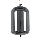 GloboStar® ΑΧΤΟΝ 00753 Μοντέρνο Κρεμαστό Φωτιστικό Καμπάνα LED 7W 500 lm 180° AC 100-240V IP20 Θερμό Λευκό 2700K Μαύρο Φημέ Γυαλί με Μαύρο Μέταλλο - Μ18 x Π18 x Υ18cm - 2 Xρόνια Εγγύηση