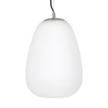 GLOBOSTAR® FREYA 00745 Μοντέρνο Κρεμαστό Φωτιστικό Οροφής με Ντουί 1 x E27 AC 220-240V IP20 - Λευκό & Ασημί - Μ24 x Π24 x Υ35cm