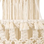 GloboStar® 36200 ETHIOPIA Boho Καπέλο Φωτιστικού- Μακραμέ Πλεκτό Χειροποίητο Μπεζ Βαμβακερό Νήμα - Μ30 x Π30 x Υ90cm