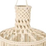 GloboStar® 36207 SENEGAL Καπέλο Φωτιστικού Boho - Μακραμέ Πλεκτό Χειροποίητο Μπεζ Υφασμάτινο με Σχοινί Φ30 x Υ80cm