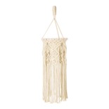 GloboStar® BAHRI 36211 Boho Κρεμαστό Φωτιστικό Μακραμέ Μονόφωτο 1 x E27 IP20 Μπεζ Βαμβακερό Νήμα - Μ20 x Π20 x Υ65cm
