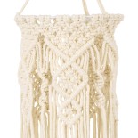 GloboStar® BAHRI 36211 Boho Κρεμαστό Φωτιστικό Μακραμέ Μονόφωτο 1 x E27 IP20 Μπεζ Βαμβακερό Νήμα - Μ20 x Π20 x Υ65cm