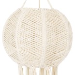 GloboStar® 36214 EGYPT Καπέλο Φωτιστικού Boho - Μακραμέ Πλεκτό Χειροποίητο Μπεζ Υφασμάτινο με Σχοινί Φ30 x Υ75cm