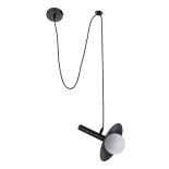 GloboStar® CELEST 00789 Μοντέρνο Κρεμαστό Φωτιστικό Ανάρτηση Μονόφωτο 1 x G9 IP20 Μαύρο Μέταλλο με Λευκό Γυαλί - Μ20 x Π20 x Υ26.5cm
