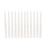 GloboStar® 79564 ΣΕΤ 12 Διακοσμητικών Realistic Κεριών Κηροπηγίου με LED Εφέ Κινούμενης Φλόγας - Μπαταρίας & Ασύρματο Χειριστήριο IR Θερμό Λευκό 2700K Dimmable
