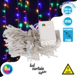 GloboStar® 85802 Διακοσμητική Κουρτίνα 3 x 2 Μέτρα με Controller 8 Προγραμμάτων Φωτισμού - Επεκτεινόμενη 240 LED 6W AC 230V με Διάφανο Καλώδιο & EU Πρίζα IP20 Πολύχρωμο RGB Μ3 x Υ2mΔιακοσμητική Κουρτίνα 3 x 2 Μέτρα με Controller 8 Προγραμμάτων Φωτισμού - 