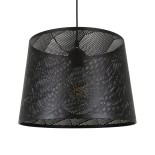 GloboStar® SPARKLE 00733 Μοντέρνο Κρεμαστό Φωτιστικό Οροφής Μονόφωτο 1 x E27 Μαύρο Μεταλλικό Πλέγμα Φ35 x Y26cm