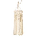 GloboStar® BAHRI 36211 Boho Κρεμαστό Φωτιστικό Μακραμέ Μονόφωτο 1 x E27 IP20 Μπεζ Βαμβακερό Νήμα - Μ20 x Π20 x Υ65cm