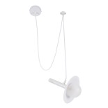 GloboStar® CELEST 00790 Μοντέρνο Κρεμαστό Φωτιστικό Ανάρτηση Μονόφωτο 1 x G9 IP20 Λευκό Μέταλλο με Λευκό Γυαλί - Μ20 x Π20 x Υ26.5cm