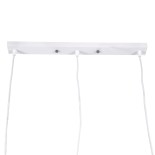 GloboStar® DILLON 00631 Μοντέρνο Κρεμαστό Φωτιστικό Ράγα Τρίφωτο 3 x E27 IP20 Λευκό Μέταλλο με Μπεζ Ξύλο - Μ54 x Π14 x Υ130cm