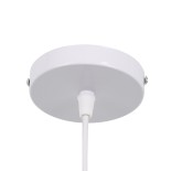 GloboStar® SANTOR 00729 Vintage Κρεμαστό Φωτιστικό Οροφής Μονόφωτο 1 x E27 Λευκό - Μπλε Καμπάνα με Σχοινί Φ50 x Υ50cm