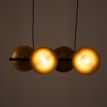 GloboStar® JOLIET 00782 Μοντέρνο Κρεμαστό Φωτιστικό Ράγα Πολύφωτο 4 x G9 IP20 Μαύρο & Χρυσό Μέταλλο - Μ65 x Π28 x Υ20cm
