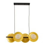 GloboStar® JOLIET 00782 Μοντέρνο Κρεμαστό Φωτιστικό Ράγα Πολύφωτο 4 x G9 IP20 Μαύρο & Χρυσό Μέταλλο - Μ65 x Π28 x Υ20cm