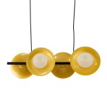 GloboStar® JOLIET 00782 Μοντέρνο Κρεμαστό Φωτιστικό Ράγα Πολύφωτο 4 x G9 IP20 Μαύρο & Χρυσό Μέταλλο - Μ65 x Π28 x Υ20cm