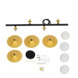 GloboStar® JOLIET 00782 Μοντέρνο Κρεμαστό Φωτιστικό Ράγα Πολύφωτο 4 x G9 IP20 Μαύρο & Χρυσό Μέταλλο - Μ65 x Π28 x Υ20cm