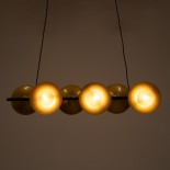 GloboStar® JOLIET 00783 Μοντέρνο Κρεμαστό Φωτιστικό Ράγα Πολύφωτο 6 x G9 IP20 Μαύρο & Χρυσό Μέταλλο - Μ95 x Π28 x Υ20cm