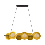 GloboStar® JOLIET 00783 Μοντέρνο Κρεμαστό Φωτιστικό Ράγα Πολύφωτο 6 x G9 IP20 Μαύρο & Χρυσό Μέταλλο - Μ95 x Π28 x Υ20cm