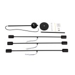 GloboStar® ZANE 00784 Μοντέρνο Φωτιστικό Οροφής Πλέγμα Πολύφωτο 6 x E27 IP20 Μαύρο Μέταλλο - Μ70 x Π70 x Υ100cm