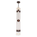GloboStar® ZANE 00785 Μοντέρνο Φωτιστικό Οροφής Πλέγμα Πολύφωτο 6 x E27 IP20 Χάλκινο Μέταλλο - Μ70 x Π70 x Υ100cm