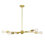 GLOBOSTAR® ZANE 00786 Μοντέρνο Φωτιστικό Οροφής με Ντουί 6 x E27 AC 220-240V IP20 - Χρυσό - Μ70 x Π70 x Υ100cm