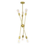 GLOBOSTAR® ZANE 00786 Μοντέρνο Φωτιστικό Οροφής με Ντουί 6 x E27 AC 220-240V IP20 - Χρυσό - Μ70 x Π70 x Υ100cm
