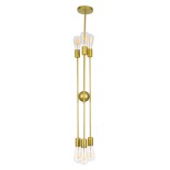 GLOBOSTAR® ZANE 00786 Μοντέρνο Φωτιστικό Οροφής με Ντουί 6 x E27 AC 220-240V IP20 - Χρυσό - Μ70 x Π70 x Υ100cm