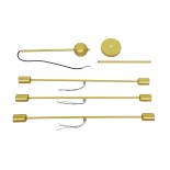 GLOBOSTAR® ZANE 00786 Μοντέρνο Φωτιστικό Οροφής με Ντουί 6 x E27 AC 220-240V IP20 - Χρυσό - Μ70 x Π70 x Υ100cm