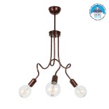 GloboStar® ASPECT 00788 Μοντέρνο Φωτιστικό Οροφής Πλέγμα Τρίφωτο 3 x E27 IP20 Χάλκινο Μέταλλο - Μ42 x Π42 x Υ60cm