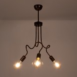 GloboStar® ASPECT 00788 Μοντέρνο Φωτιστικό Οροφής Πλέγμα Τρίφωτο 3 x E27 IP20 Χάλκινο Μέταλλο - Μ42 x Π42 x Υ60cm