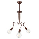 GloboStar® ASPECT 00788 Μοντέρνο Φωτιστικό Οροφής Πλέγμα Τρίφωτο 3 x E27 IP20 Χάλκινο Μέταλλο - Μ42 x Π42 x Υ60cm