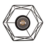 GLOBOSTAR® TRON 00792 Μοντέρνο Φωτιστικό Οροφής με Ντουί 1 x E27 AC 220-240V IP20 - Μαύρο & Χρυσό - Μ18 x Π18 x Υ19.5cm