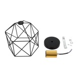 GLOBOSTAR® TRON 00792 Μοντέρνο Φωτιστικό Οροφής με Ντουί 1 x E27 AC 220-240V IP20 - Μαύρο & Χρυσό - Μ18 x Π18 x Υ19.5cm