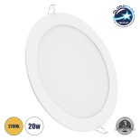 GloboStar® 60190 Χωνευτό LED Panel Φ22cm 20W 2060lm 120° AC 220-240V IP20 Φ22.2 x Υ1.9cm Θερμό Λευκό 2700K - 3 Years Warranty