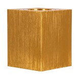 GloboStar® AKIRA 60624 Επιφανειακό Κινούμενο Τετράγωνο Φωτιστικό Σποτ Αλουμινίου με Ντουί GU10 AC 220-240V IP44 Μ8 x Π8 x Υ10cm - Χρυσό Βούρτσας