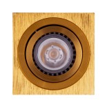 GloboStar® AKIRA 60624 Επιφανειακό Κινούμενο Τετράγωνο Φωτιστικό Σποτ Αλουμινίου με Ντουί GU10 AC 220-240V IP44 Μ8 x Π8 x Υ10cm - Χρυσό Βούρτσας