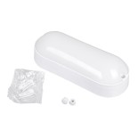 GloboStar® HOMIE 61001 LED Πλαφονιέρα Οροφής - Τοίχου Οβάλ 11W 939lm 150° AC 220-240V Αδιάβροχο IP65 Μ17 x Π7 x Υ4.5cm Φυσικό Λευκό 4500K - 3 Years Warranty