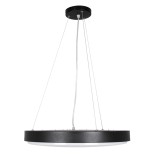 GloboStar® CASPER 61019 Κρεμαστή Πλαφονιέρα Οροφής LED CCT 76W 8372lm 120° AC 220-240V - Εναλλαγή Φωτισμού μέσω Τηλεχειριστηρίου All In One Ψυχρό Λευκό 6000k+Φυσικό Λευκό 4500k+Θερμό Λευκό 2700k Dimmable Φ45cm - Μαύρο - 3 Years Warranty
