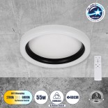 GloboStar® ARIANA 61034 Πλαφονιέρα Οροφής Κύκλος LED CCT 55W 6376lm 120° AC 220-240V - Εναλλαγή Φωτισμού μέσω Τηλεχειριστηρίου All In One Ψυχρό Λευκό 6000k+Φυσικό Λευκό 4500k+Θερμό Λευκό 2700k Dimmable Φ48cm - Μαύρο - 3 Years Warranty