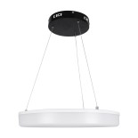 GloboStar® ARIANA 61037 Κρεμαστή Πλαφονιέρα Οροφής Κύκλος LED CCT 55W 6376lm 120° AC 220-240V - Εναλλαγή Φωτισμού μέσω Τηλεχειριστηρίου All In One Ψυχρό Λευκό 6000k+Φυσικό Λευκό 4500k+Θερμό Λευκό 2700k Dimmable Φ48cm - Μαύρο - 3 Years Warranty